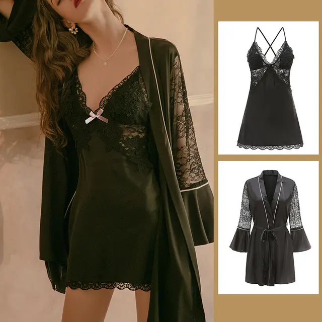 Sexy Pajamas Women Summer Ice Silk Thin Section With Chest Pad Color6 - Shop at LoveMi