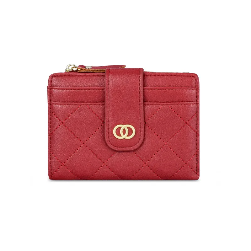 Women's Small Fragrant Embroidery Thread Multi card Coin Purse Women Cross border Wallet Red - Shop at LoveMi