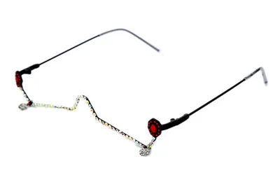 Spring New Product Cross border Rhinestone Glasses Frame Black Frame Red Diamond - Shop at LoveMi