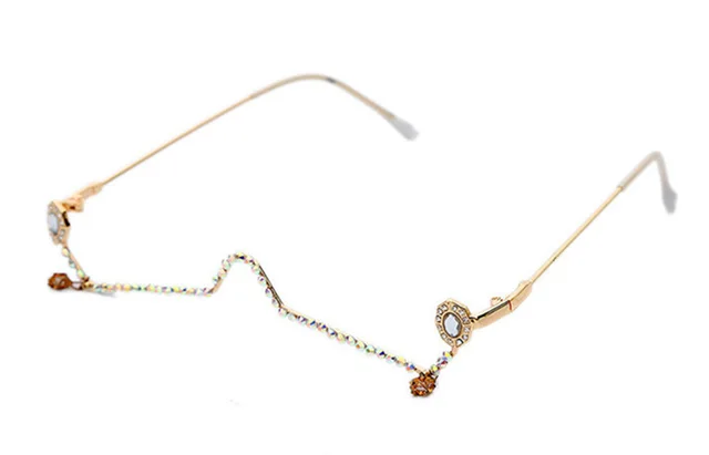 Spring New Product Cross border Rhinestone Glasses Frame Gold Framed White Diamonds - Shop at LoveMi