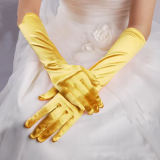 Wedding Dress Banquet Holiday Gloves Multicolor Bright Yellow - Shop at LoveMi