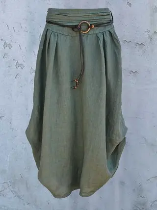 Loose Retro Print Map Skirt Spring And Summer New - Green