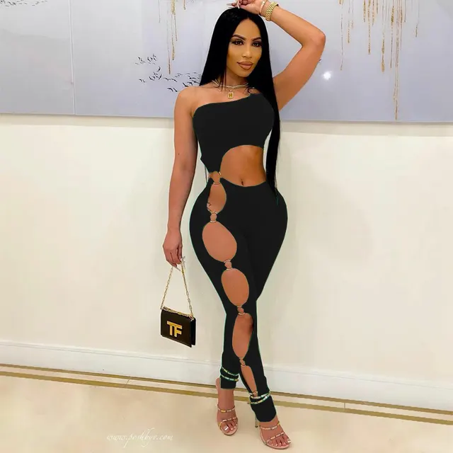 Fashion Sexy Ripped One piece Suit Black - Shop at LoveMi