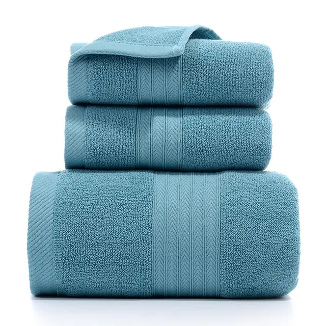 Bath Towel Three piece Gift Box Fishbone Green - Shop at LoveMi