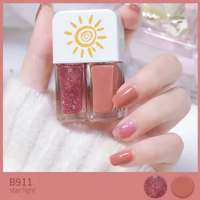 Two tone Nail Polish New Autumn And Winter Free Baking Explosion Type Water based Twin Set B911 - Shop at LoveMi