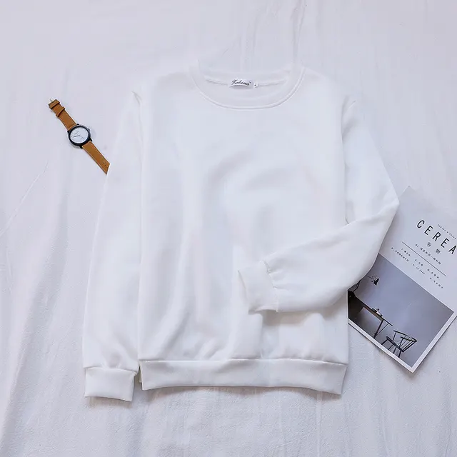 New Women Pullover Solid Color Sweater White - Shop at LoveMi