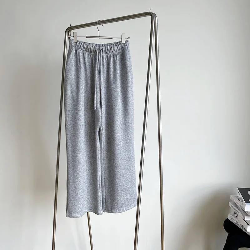 Women's Loose Casual Solid Color Trousers - Grey