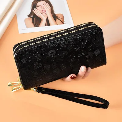 Women's Wallet Long Multi function Large capacity Mobile Phone Bag Black - Shop at LoveMi