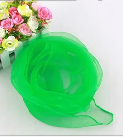Small Square Candy Solid Color Gauze Scarf Green - Shop at LoveMi