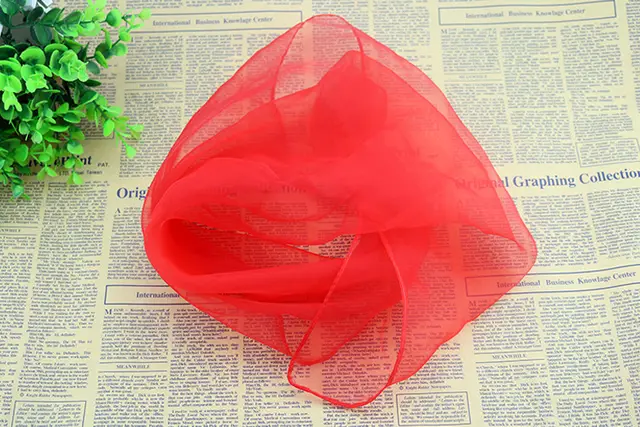 Small Square Candy Solid Color Gauze Scarf Red - Shop at LoveMi