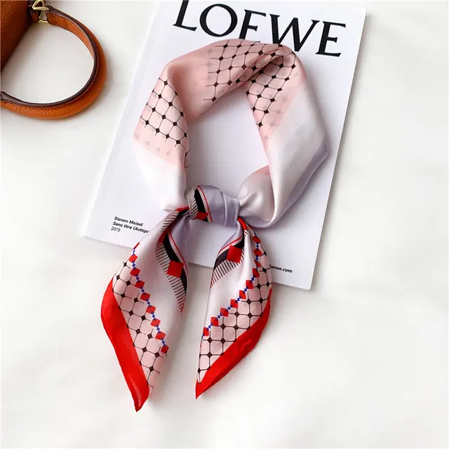 Elegant Geometry Print Square Scarf Women Khaki - Shop at LoveMi