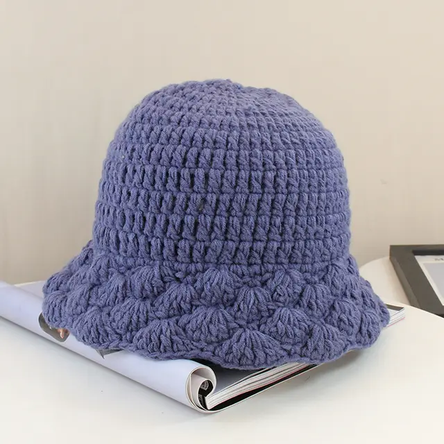 Warm And Artistic Knitted Fisherman Hat Blue - Shop at LoveMi