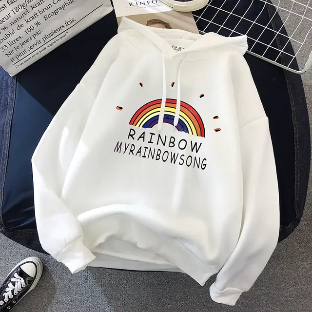 Women's Long sleeved Hooded Korean Style Loose Sweater White - Shop at LoveMi