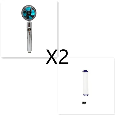 Shower Head Water Saving Flow 360 Degrees Rotating With Small Fan ABS Rain High Pressure Spray Nozzle Bathroom Accessories Set28 - Shop at LoveMi