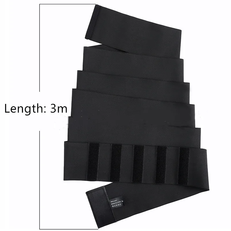 Buckle Adjustment Long Elastic Winding Waistband Women's Abdomen Belt Black - Shop at LoveMi