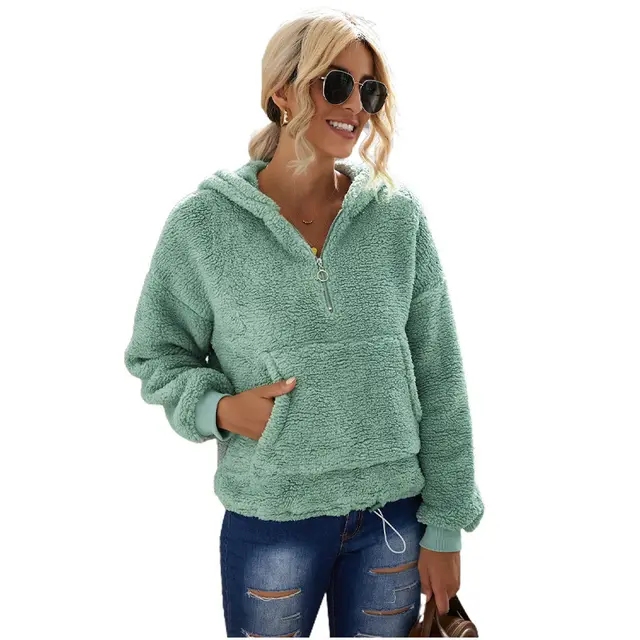 Women's Autumn And Winter European And American Solid Color New Zipper Green - Shop at LoveMi
