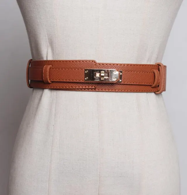 Women's Belt With Skirt Dress Girdle Decoration Simple And Versatile Camel - Shop at LoveMi