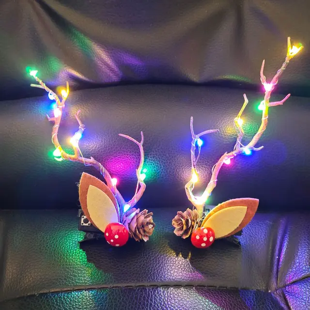 Christmas Antler Hairpin Branch Light Headgear Lantern Hairpin - Shop at LoveMi