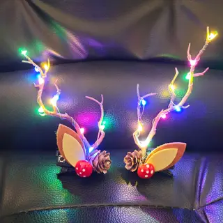 Christmas Antler Hairpin Branch Light Headgear - Lantern Hairpin