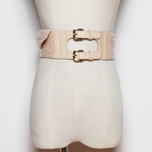 The Belt Pattern Is Thin And Wide, Fashion Collocation Dress Down Jacket Apricot - Shop at LoveMi