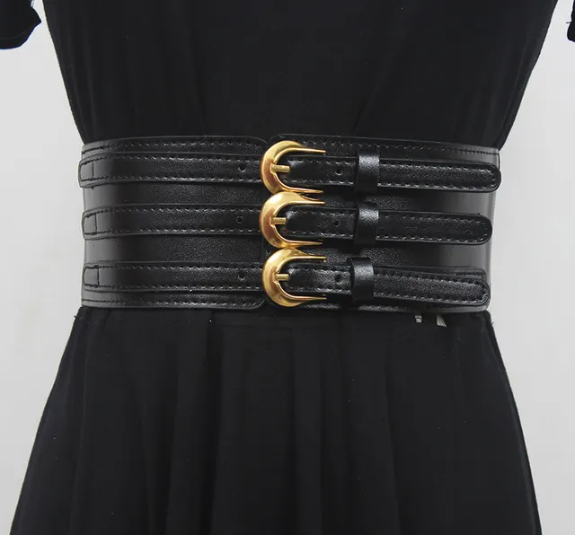 Belt Belt Dual use Wide Ladies Decoration All match Coat Suit Skirt Sweater Black - Shop at LoveMi
