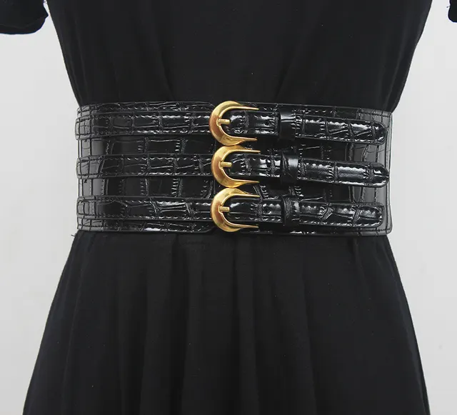 Belt Belt Dual use Wide Ladies Decoration All match Coat Suit Skirt Sweater Blacka - Shop at LoveMi
