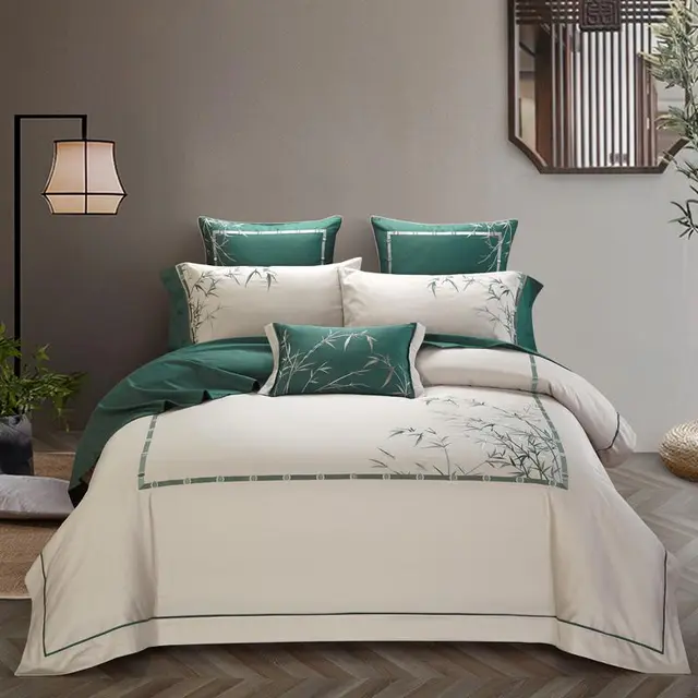 New Cotton 60s Long staple Cotton Four piece Cotton Embroidery Hotel Four piece Hotel A2 - Shop at LoveMi