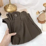 Temperament Drape Casual Black Long Pants - Coffee Color