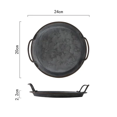 Wrought Iron Tray Creative Household Bread Home Decoration Retro 20Cm - Shop at LoveMi