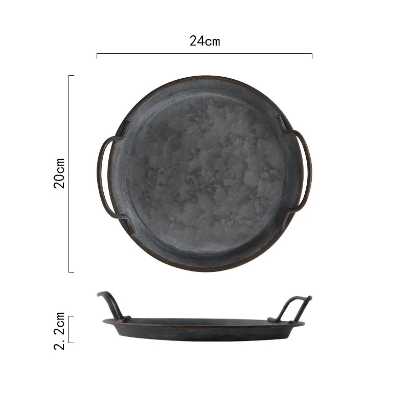 Wrought Iron Tray Creative Household Bread Home Decoration Retro 20Cm - Shop at LoveMi