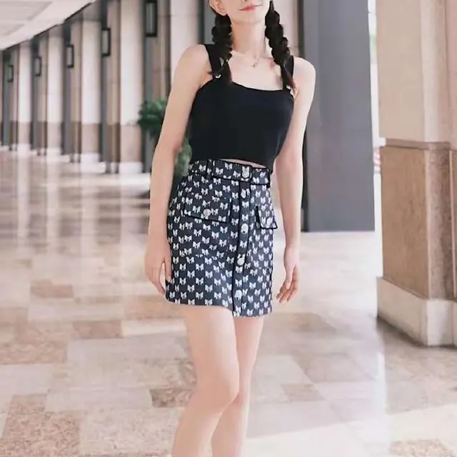 High Waist Zipper Button Slim Slimming Women's Shorts Photo Color - Shop at LoveMi