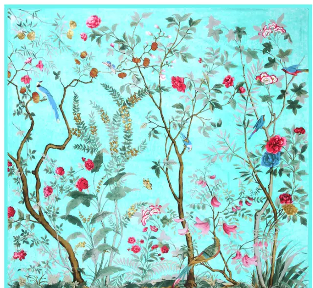 Scarf Twill Silk Shawl Large Square Sunscreen 130cm Flower And Bird Jungle - Shop at LoveMi