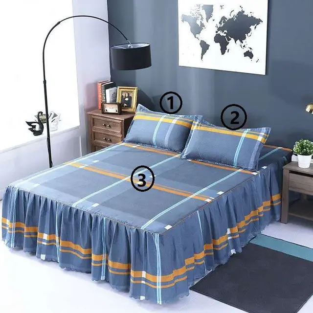 Bed Skirt Pillowcase 3 Woolly Bedsheet Bedding Set Bedspread - Shop at LoveMi