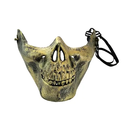 Military Equipment Half face Ghost Horror Mask Antique Gold - Shop at LoveMi