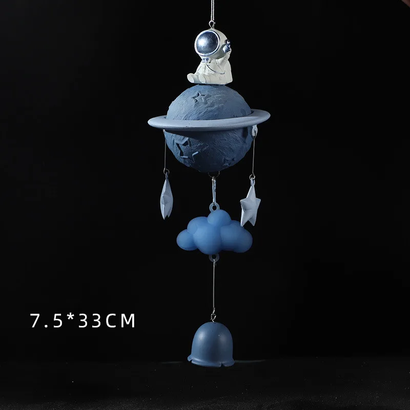 Small Ornaments Fat Galaxy Guardian Astronaut Creative Home Decoration Small Light Living Room Decorations - Blue Galaxy Wind Chimes