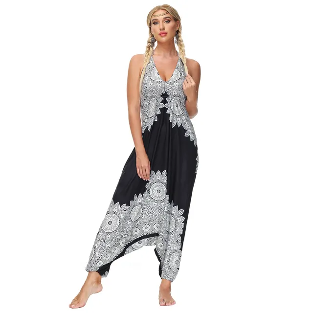 Casual Pants Deep V Tie Halter Jumpsuit - Shop at LoveMi
