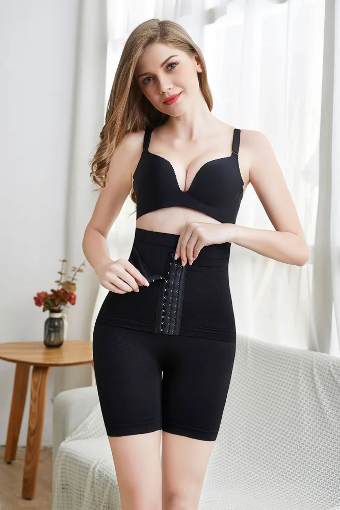 Women's Panties With Enhanced Breasts And Abdomen - Black