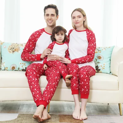 Fashion Printed Family European And American Pajamas Set Family Wear A Women L - Shop at LoveMi