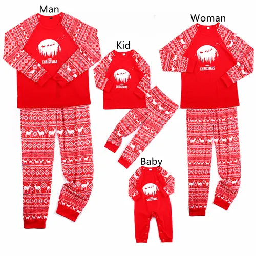 Fashion Printed Family European And American Pajamas Set Family Wear B Women L - Shop at LoveMi