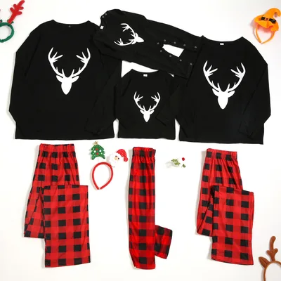 Fashion Printed Family European And American Pajamas Set Family Wear E Women Xl - Shop at LoveMi
