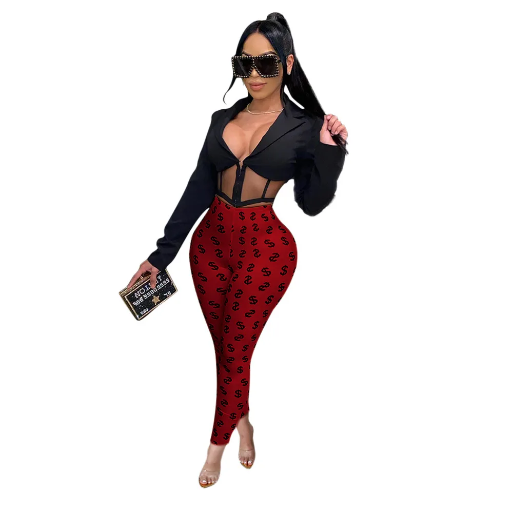 Fashion Casual Trousers Hot Style Slim fit Bag Hips Women's Tights Red - Shop at LoveMi