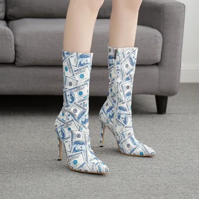 Pointed Toe Stiletto Mid Tube US Dollar Womens Boots Usd 40 - Shop at LoveMi