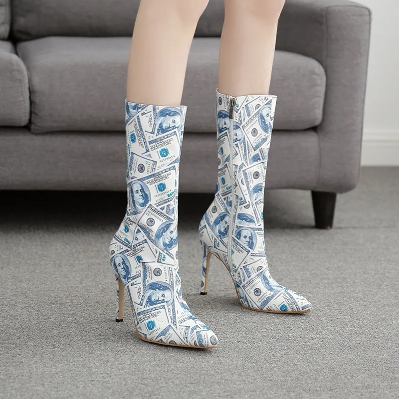 Pointed Toe Stiletto Mid Tube US Dollar Womens Boots Usd 40 - Shop at LoveMi