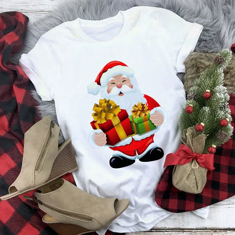 Christmas Movie Print Crew Neck T shirt Women 1 Style M - Shop at LoveMi