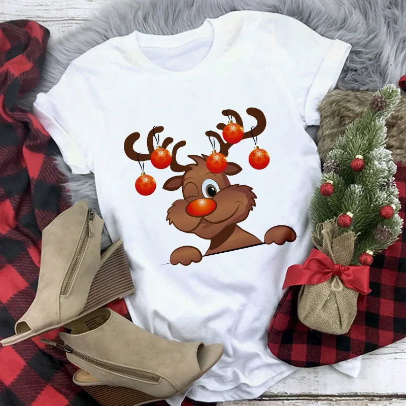 Christmas Movie Print Crew Neck T shirt Women 12 Style 2Xl - Shop at LoveMi