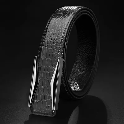 Men's Fashion Leather Belt With Automatic Buckle Black - Shop at LoveMi
