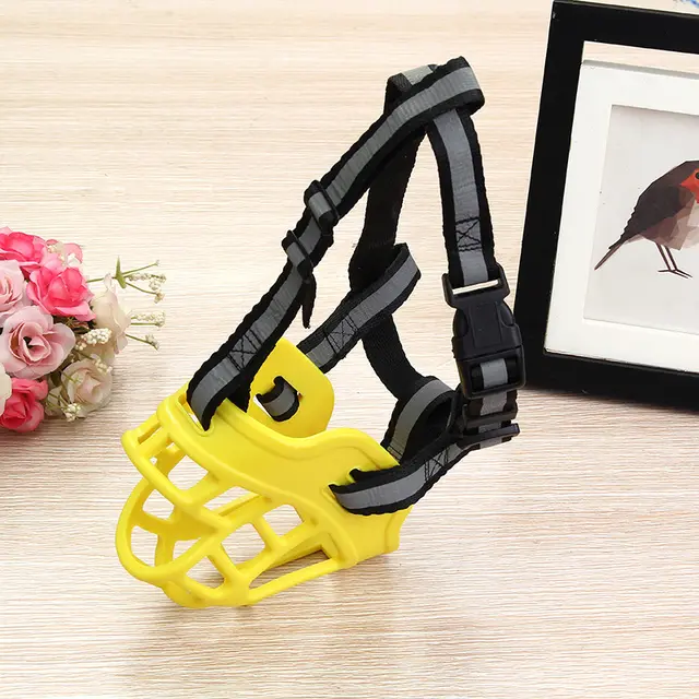 Anti Eating Barking And Biting Medium And Large Dog Mask Silicone Mouth Cover Yellow - Shop at LoveMi