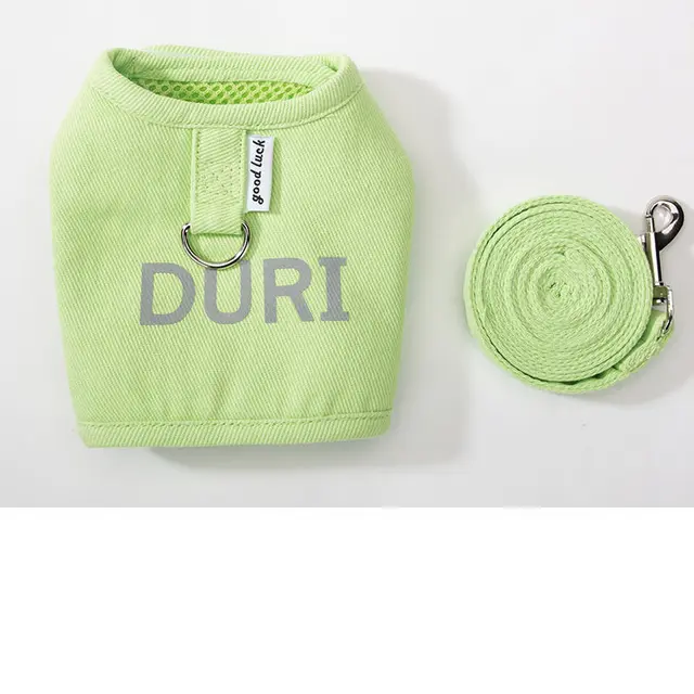 New Dog Harness And Leash Set Woven Fabric Cat And Puppy Vest Harness Leads To Small Medium Sized Dogs Traction In Pet Clothes Green - Shop at LoveMi