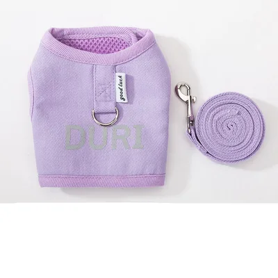 New Dog Harness And Leash Set Woven Fabric Cat And Puppy Vest Harness Leads To Small Medium Sized Dogs Traction In Pet Clothes Purple - Shop at LoveMi