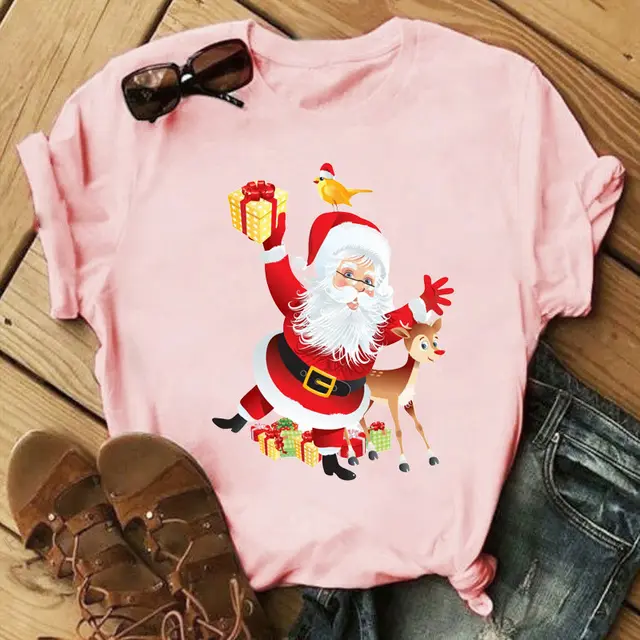 Christmas Print Ladies Short Sleeve 17Style - Shop at LoveMi